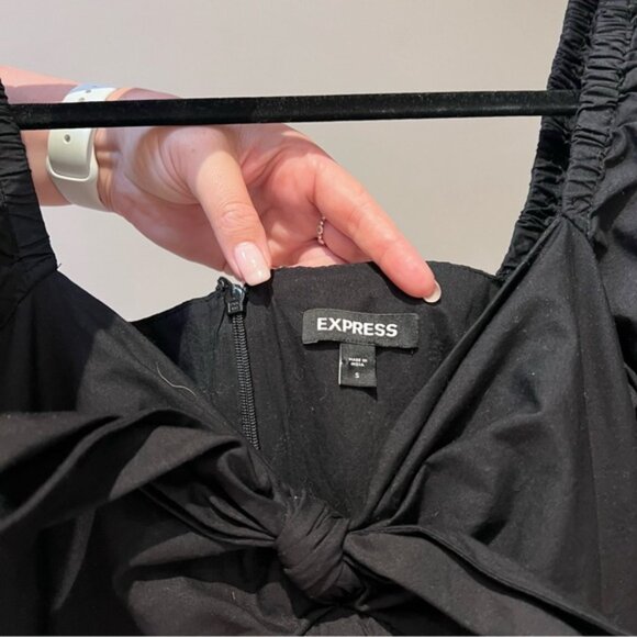 Express Black Baby Doll Puff Sleeve Mini Dress - Picture 5 of 7